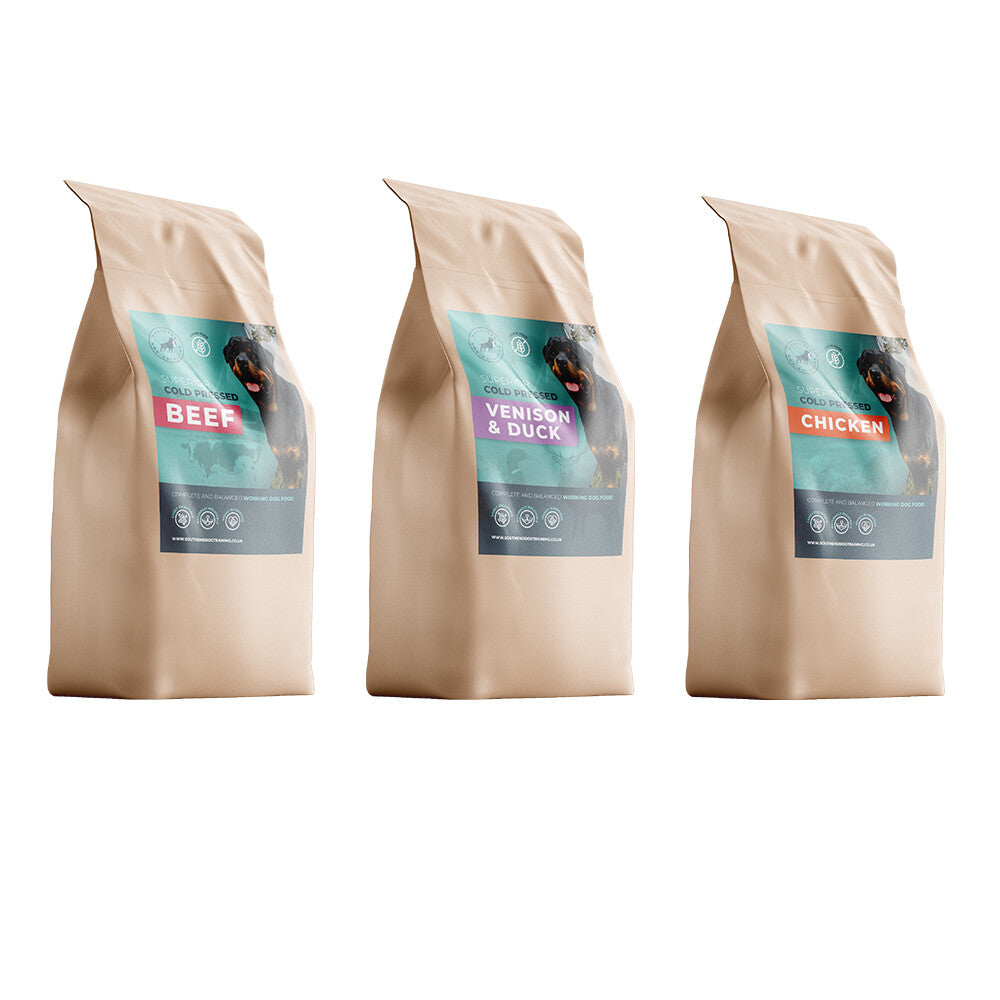 3 x 3KG Cold Pressed – Beef – Chicken – Venison and Duck – Variety Box